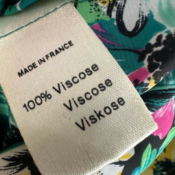 Vintage 80s Amandine Paris Floral Button Front Viscose Midi Dress (38) S XS - Picture 13 of 15